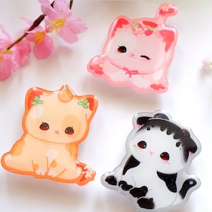 Cute Cats-telefoongrepen, handvatten Kitty-smaak, kawaii-telefoongrepen, cadeaus voor vrienden, kitty-telefoonaccessoire, accessoirescadeaus, schattige kleine cadeaus
