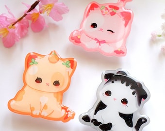 Cute Cats Phone Grips, Kitty flavor grips, Kawaii phone grips, gifts for friends, Kitty phone accessory, Accessories gifts, cute small gifts