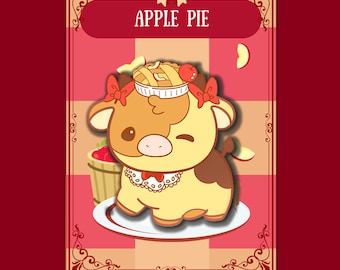 Apple Pie Cow Dessert Pin, Dessert cow pin collection, Pin Gift, Cute Cow pin, Cow Collector, Cow lover gift, Cow Enamel Pins