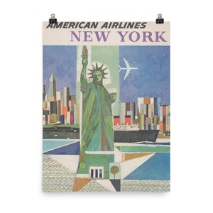 American Airlines, New York, 18&quot;x24&quot; Vintage Poster Reprint