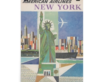 Reimpresión de póster vintage de American Airlines, Nueva York, 45,7 x 60,9 cm