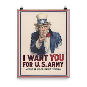 I Want You, 18&quot;x24&quot;, Vintage Poster Reprint