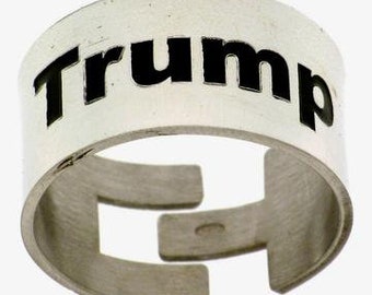 Wide Band Unisex TRUMP Adjustable Sterling Silver Ring