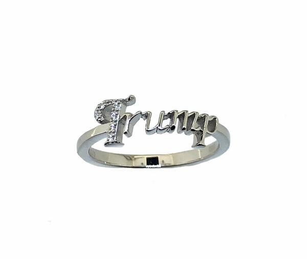Beautiful And Dainty TRUMP Ring With 6 Glistening Cubic Zirconia