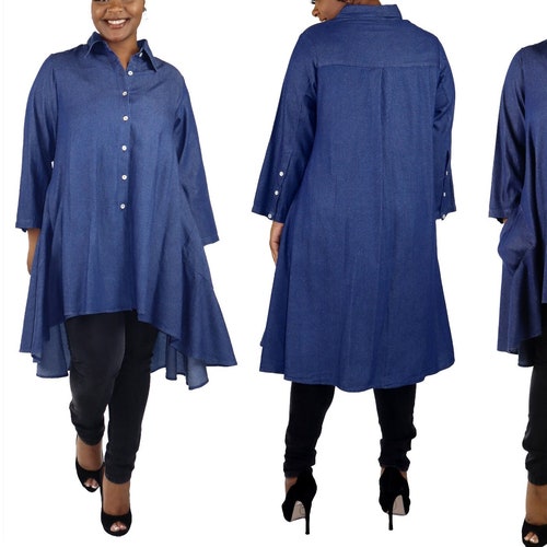 Denim high low shirt Clearance