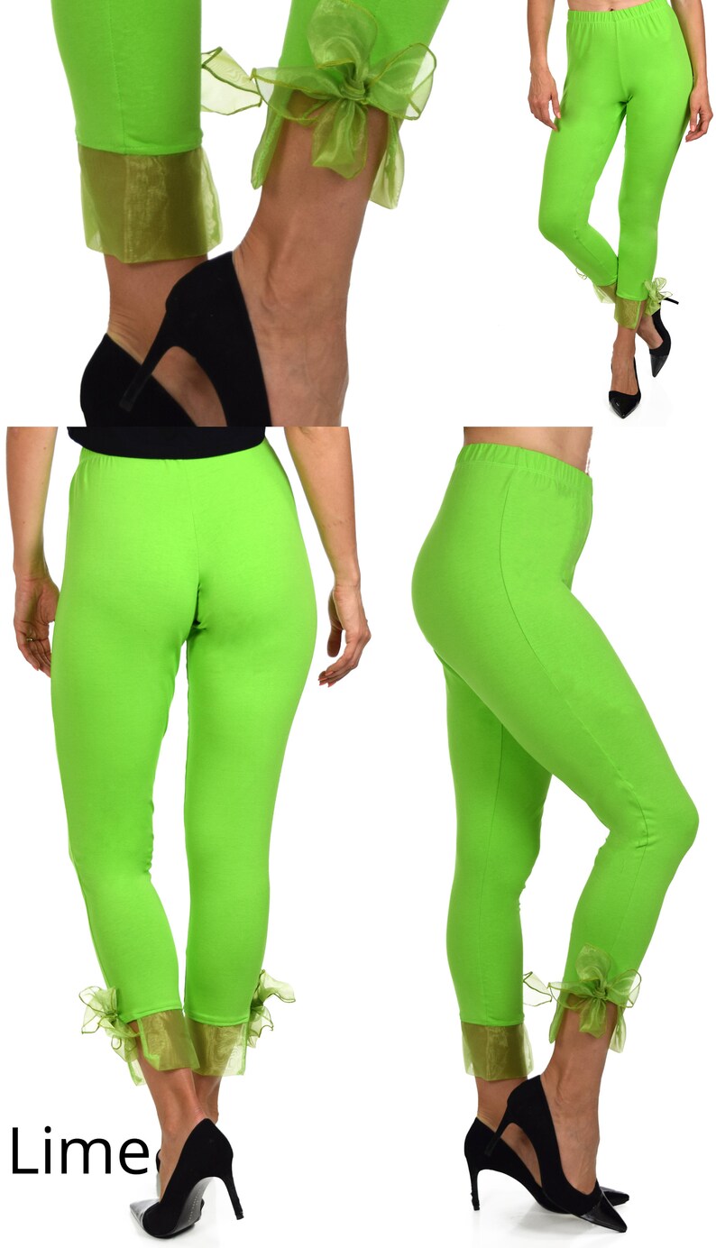 Women Capri Bow Tie Leggings Yoga Pants All Purpose Etsy