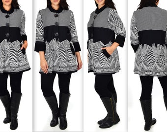 Jacquardkavaj dam, High fashion-kavaj, Damkavaj, Konstnärlig damkavaj, Damkavaj i plusstorlek, storlek 1XL, 2XL, 3XL