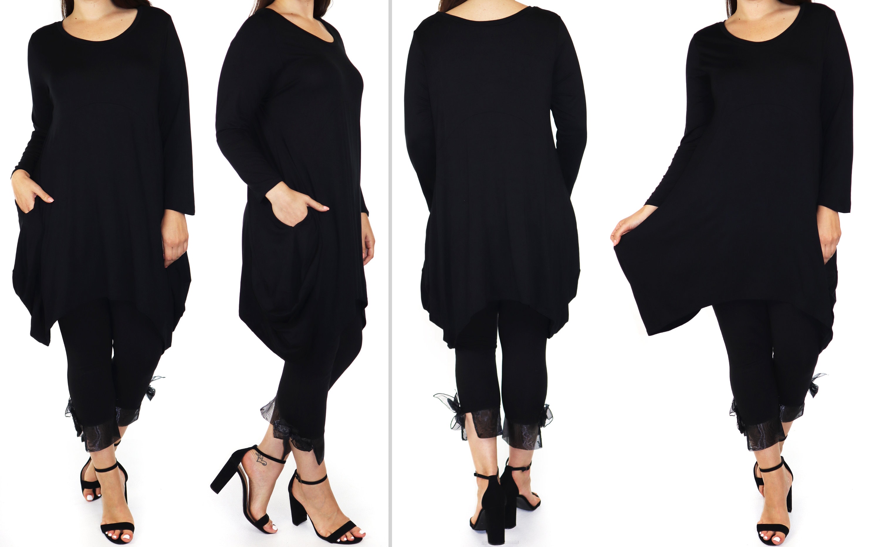 3way Balloon Tunic BLACK ♡ hiand 3way Balloon Tunic BLACK ♡ hiand