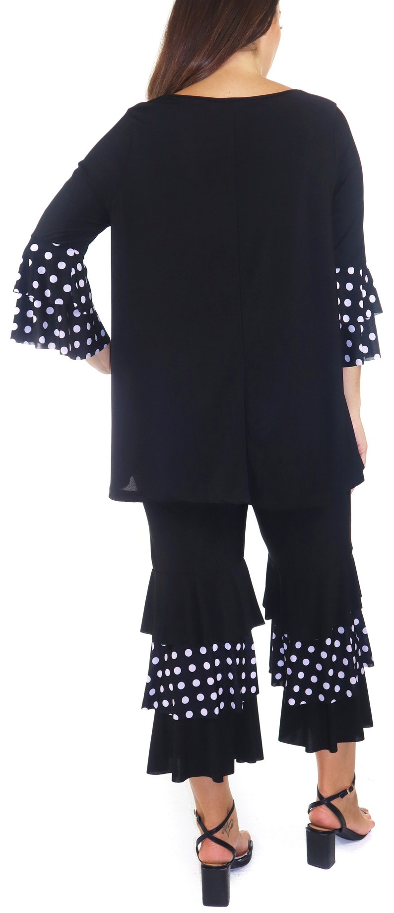 WIDE POLKA DOT RUFFLE HEM DETAIL SHORTS & OVERSIZED BUTTON DOWN SHIRT 2 PC. SET main image 1