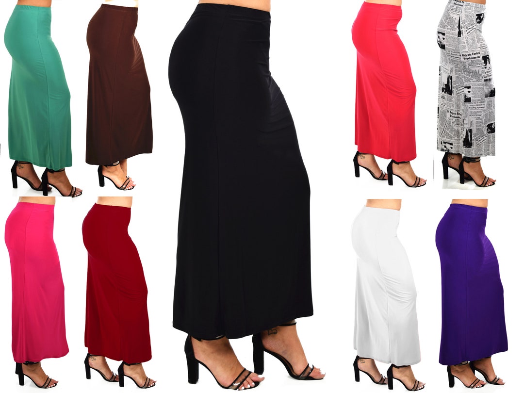 スカート Women's Straight Maxi Skirt Gunl Hanni Maxi Skirt Black Check – VRG GRL