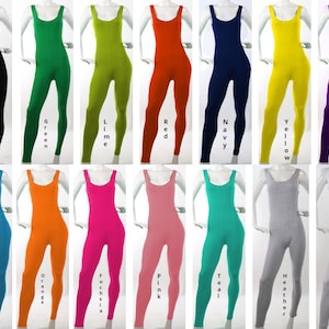 Womens Unitard Bodysuit, Catsuit, Sleeveless Unitard, Stretchy Yoga Overall, NOT SEETHROUGH, Made in USA, Regular and Plus Sizes