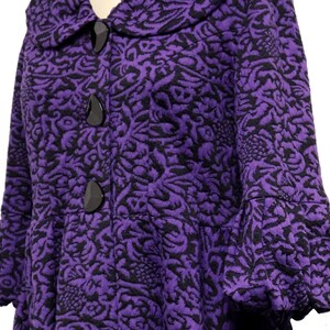 Jacquardkavaj för kvinnor, High fashion-kavaj, Damkavaj, Lila kavaj, Konstnärlig damkavaj, Damkavaj i plusstorlek, storlek Small, M och L bild 6