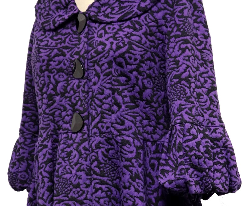 Jacquardkavaj för kvinnor, High fashion-kavaj, Damkavaj, Lila kavaj, Konstnärlig damkavaj, Damkavaj i plusstorlek, storlek Small, M och L bild 6