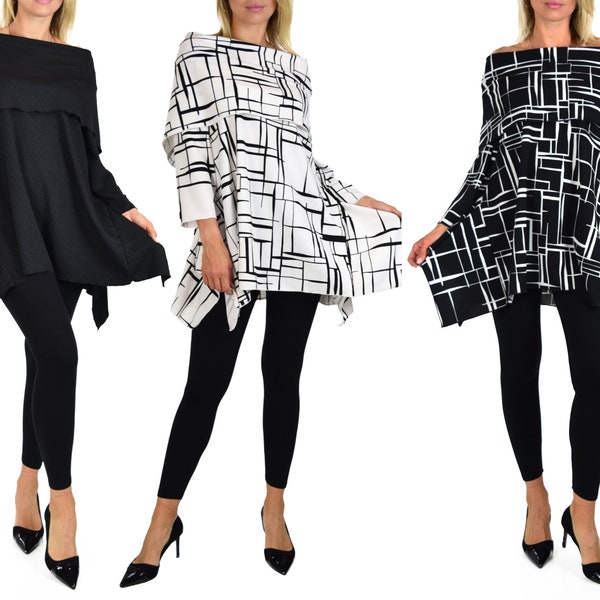 Túnica de cuello de capucha de alta moda, Túnica de moda para mujer, Blusa de túnica de cubierta de cuello de capucha de manga completa, Túnica asimétrica