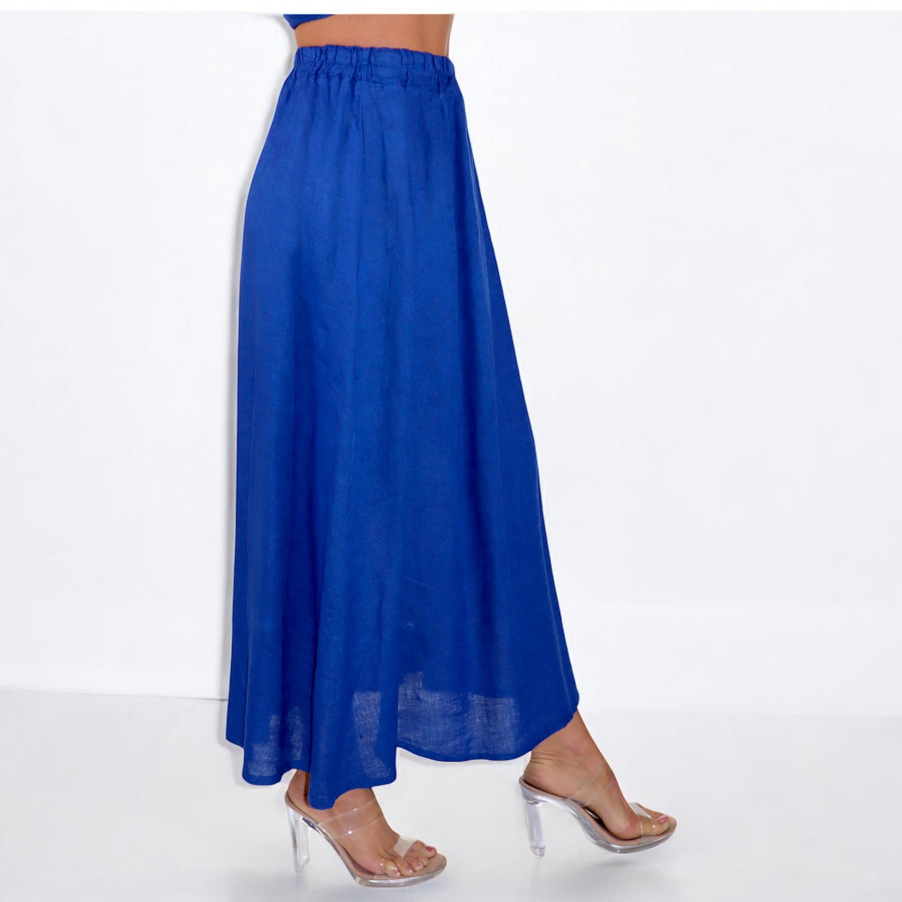 Blue Boho Skirt - Etsy