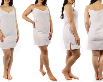 Womens Sleeveless Comfortable Lightweight Camisole Slip, Night Wear Cami Midi Knee Length Layering Slip | Regular and Plus Sizes S-5X