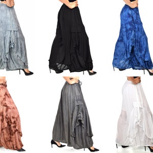 Bohemian BoHo Loose Fitting Baggy Palazzo Pants with Side Pockets