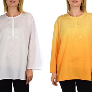 Boho Ombre Sommer Tunika, bestickte Ombre gefärbte Tunika, Boho Tie Dye Ombre Bluse, Frauen Batik Shirt Top Normal- und Übergrößen