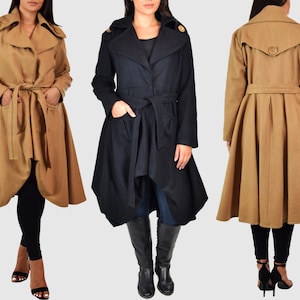 Woolen Coat, Women designer wool coat, Women Winter Coat, Plus size wool Coat, Wool Jacket, Wool Swing Coat