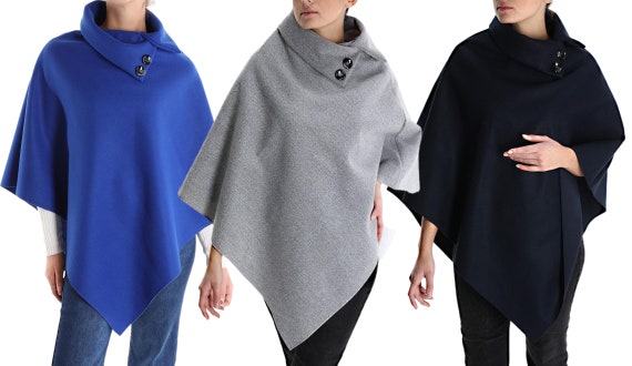 AMERI Reversible Boa Poncho Coat | eBay
