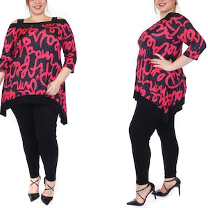 Womens Cold Shoulder Square Neckline Tunic Blouse Top  | Reg and Plus Sizes