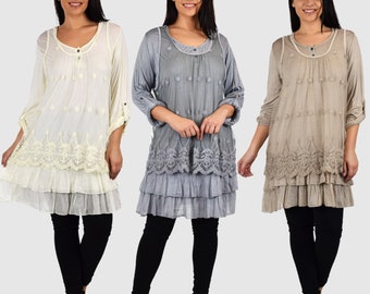 plus size white lace top