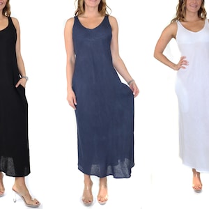 100% linen Biased Long Maxi Dress, Perfect Fit Every Time, Made in Italy