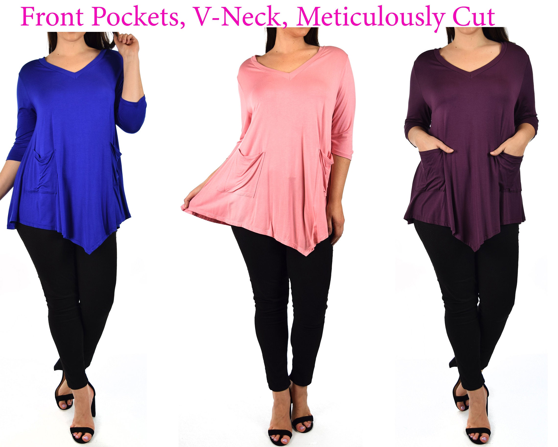 Blue plus size tops hot sale