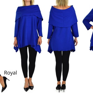 3/4 sleeve cowl neck single layer tunic