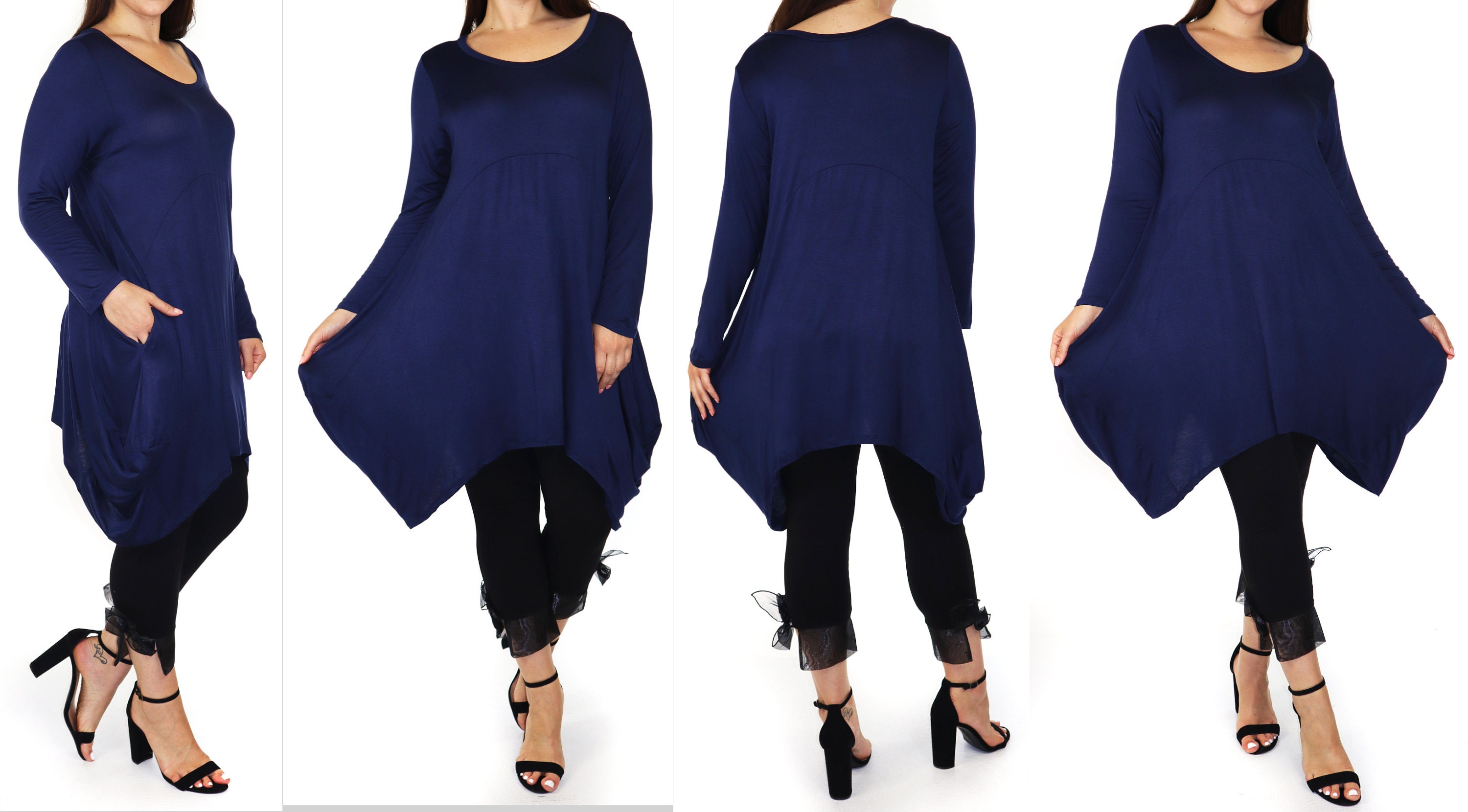 トップス 2024SS MEDI BALLOON SLEEVE TUNIC TOP Women Balloon Hem Tunic, Plus Size Tunic, Full Sleeve Tunic