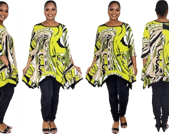 Lyxig tunika, Lagenlook-tunika, Boho-tunika, Plus size-tunika, Damtunika, Asymmetrisk tunika,