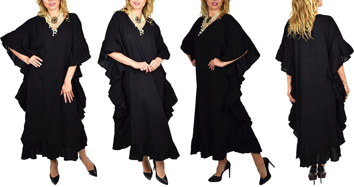 Womens Plus Size Soft Cotton Gauze Long Kaftan Caftan Cover up - Etsy