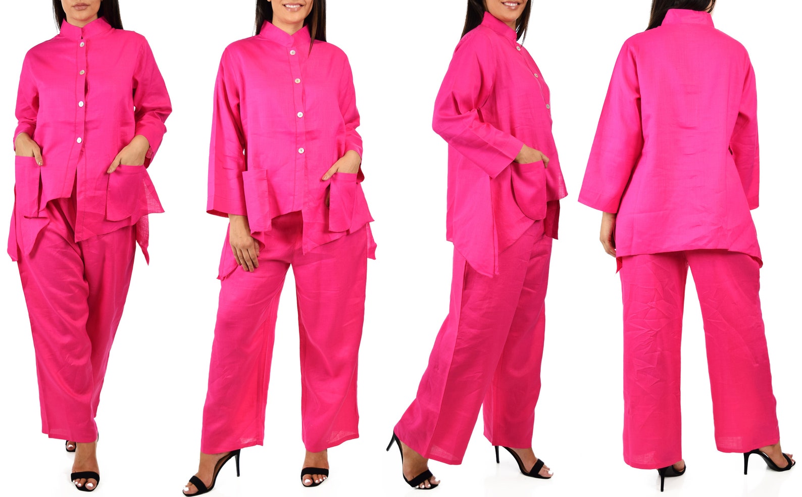 Women's Comfy 2 Piece Linen Summer Pants and Top Set Etsy