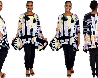 Lyxig tunika, Lagenlook-tunika, Boho-tunika, Plus size-tunika, Damtunika, Asymmetrisk tunika,