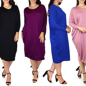 Plus Size Women&#39;s Loose Fitting Dress Top, One Size Fits All (Large-4X) , Handmade in USA