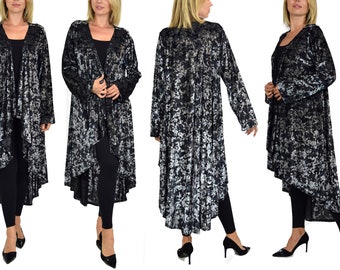 plus size black duster jacket