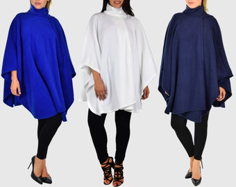 Unisex volwassen poncho-trui fleece bedekking met uitlaat, sweater voor koud weer, comfortabele, gezellige veelzijdige poncho, MADE IN USA
