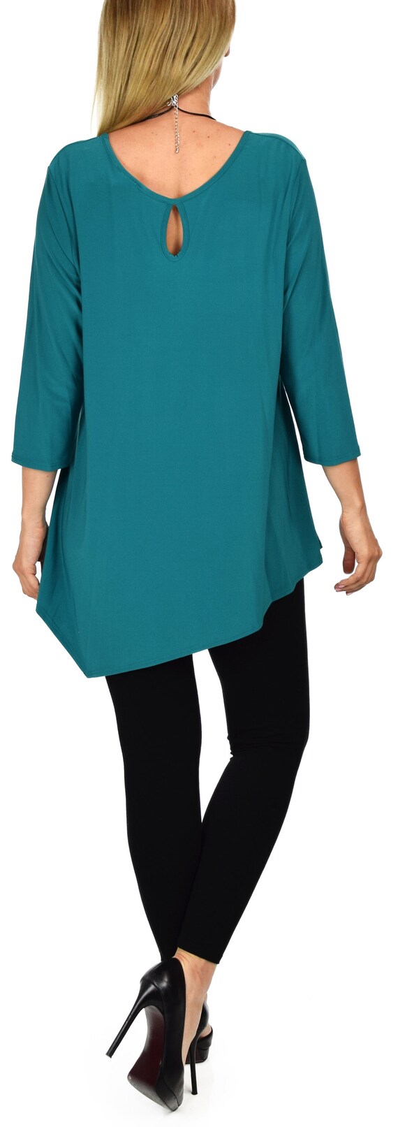 Seta T Women's High Low Tops Short Sleeve Crewneck
