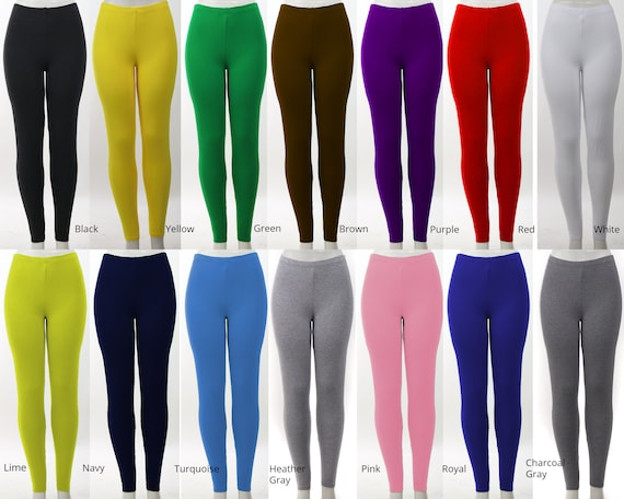Full Length Opaque Leggings Maxi Tights Yoga Pants All Purpose Leggings Made in USA Regular and Plus Sizes