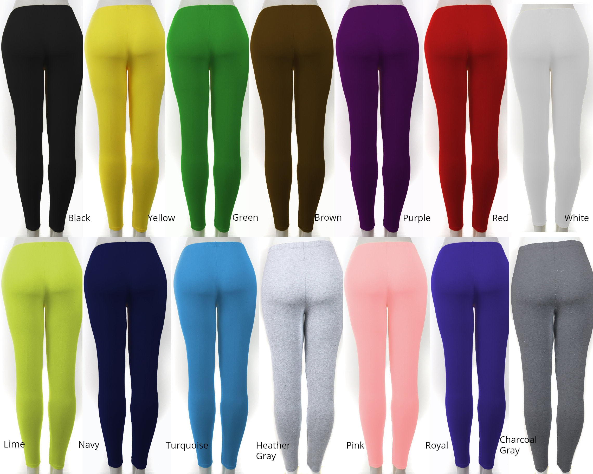 Full Length Opaque Leggings, Maxi Tights, Yoga Pants, All Purpose Leggings,  Made in USA, Regular and Plus Sizes 