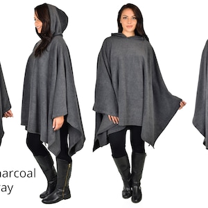 Unisex Adult Poncho Style Hoodie Sweater Fleece Cover Up, Snuggle ...