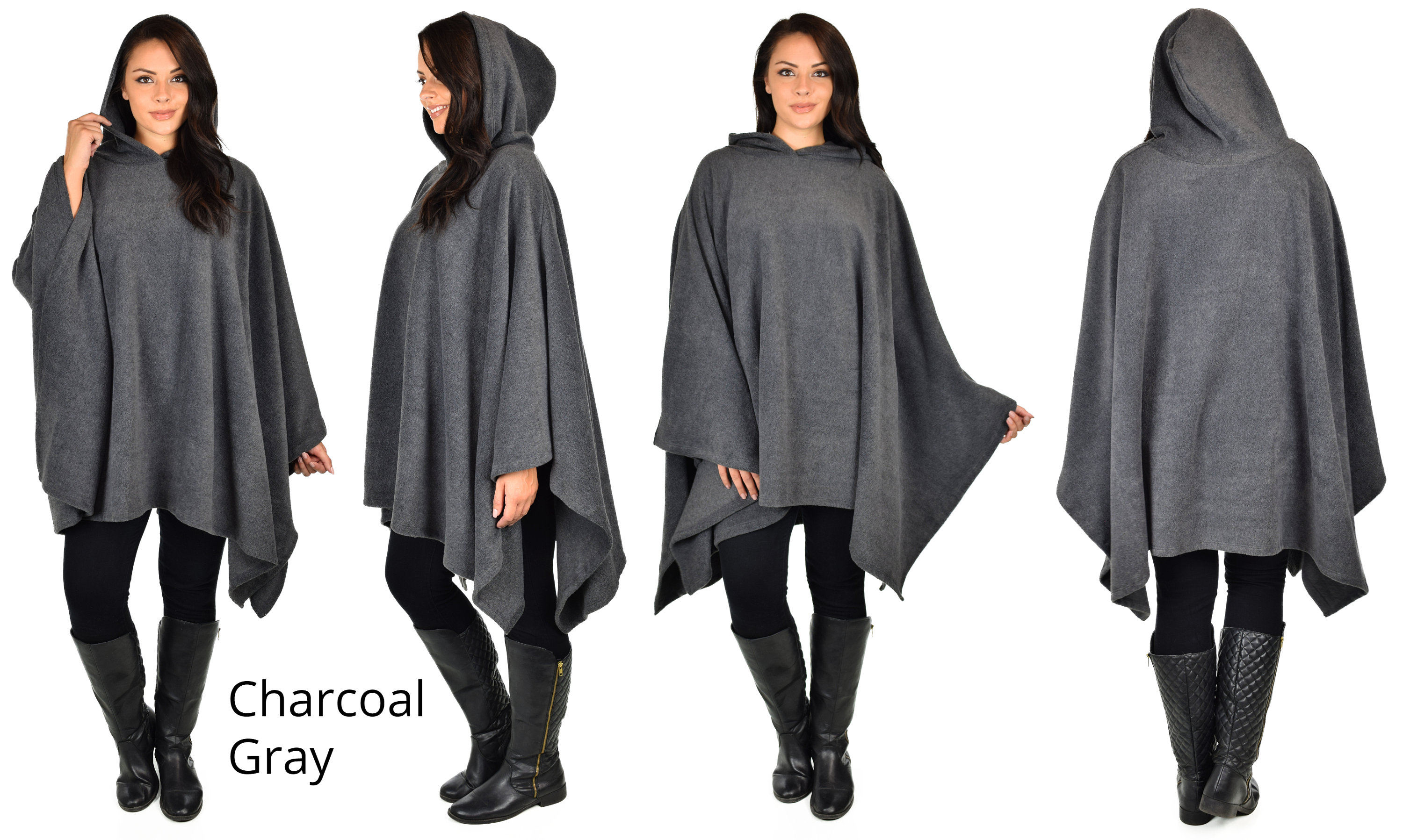 Unisex Adult Poncho Style Hoodie Sweater Fleece Cover Up