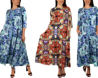 Made in USA, Swing Dress, Women's  Maxi Dress, Drapes and Flares Beautifully, Women Summer dress,Regular and Plus Sizes
