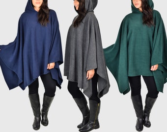 Unisex Adult Poncho Style Hoodie Sweater Fleece Cover Up, Snuggle Hoodie for Cold Weather, Comfy Versatile Pullover Sweater, MADE IN USA