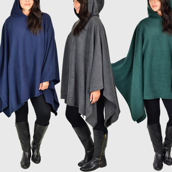 Unisex Adult Poncho Style Hoodie Sweater Fleece Cover Up, Snuggle Hoodie for Cold Weather, Comfy Versatile Pullover Sweater, MADE IN USA