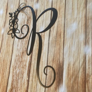Floral Metal Monogram Letter: 16&quot; Wall Decor
