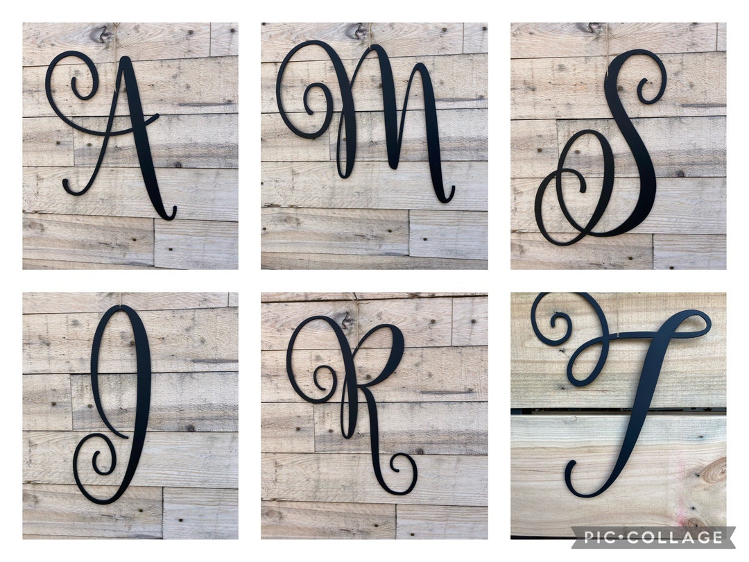 Decorative Metal Monogram Letters, Wall Art, Door Decor, Initials, CNC