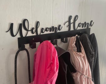 Metal Coat Rack, Welcome Home - Main Image