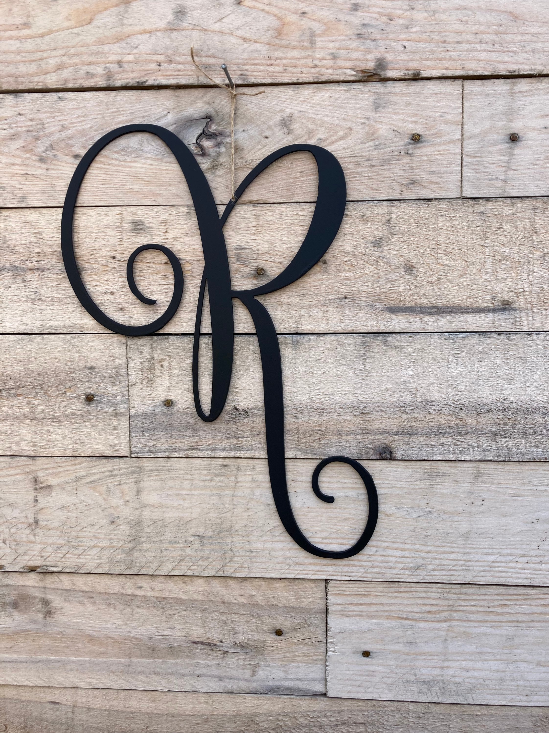 Decorative Metal Monogram Letters Wall Art Door Decor Etsy