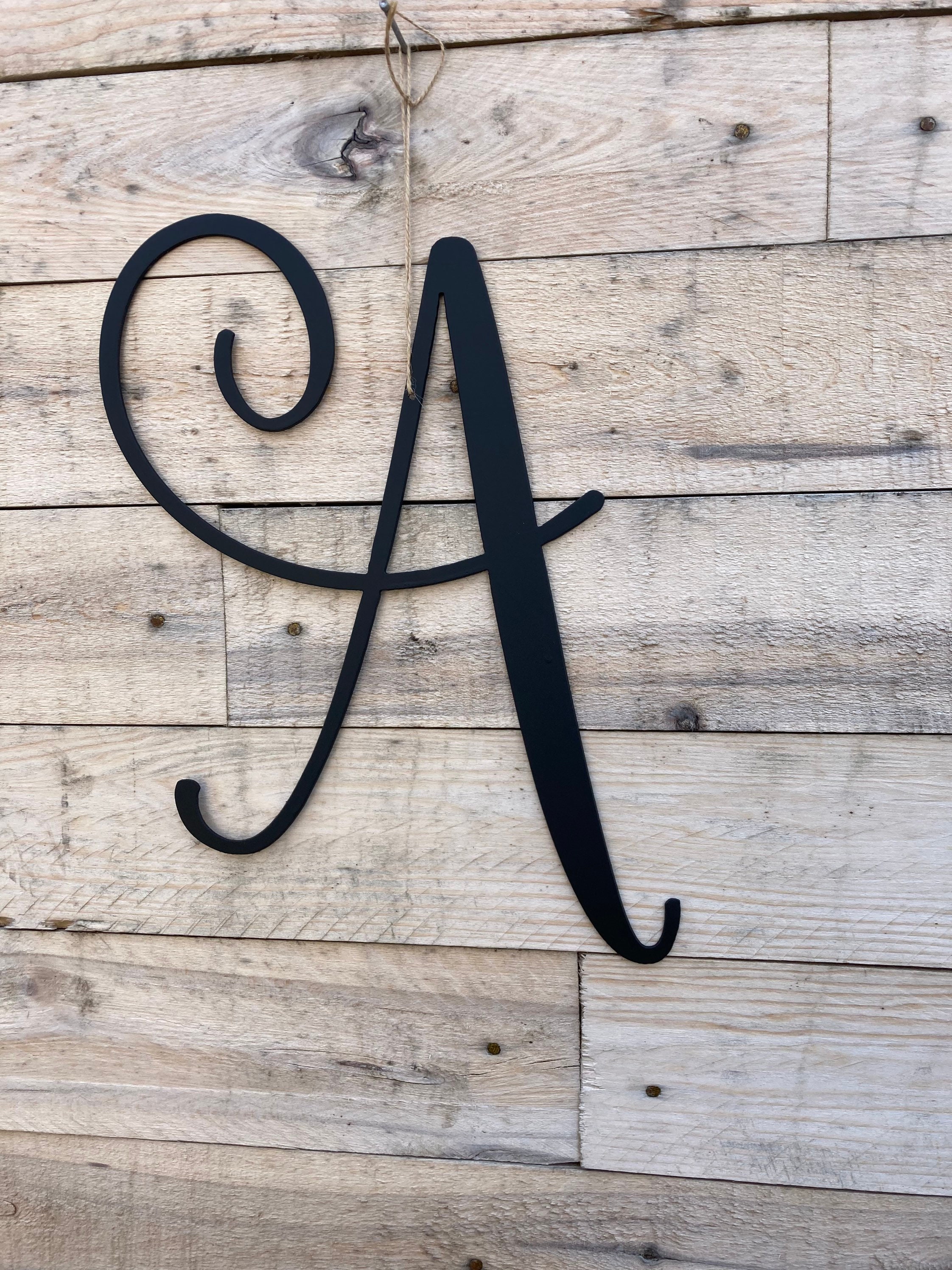 Decorative Metal Monogram Letters Wall Art Door Decor Etsy
